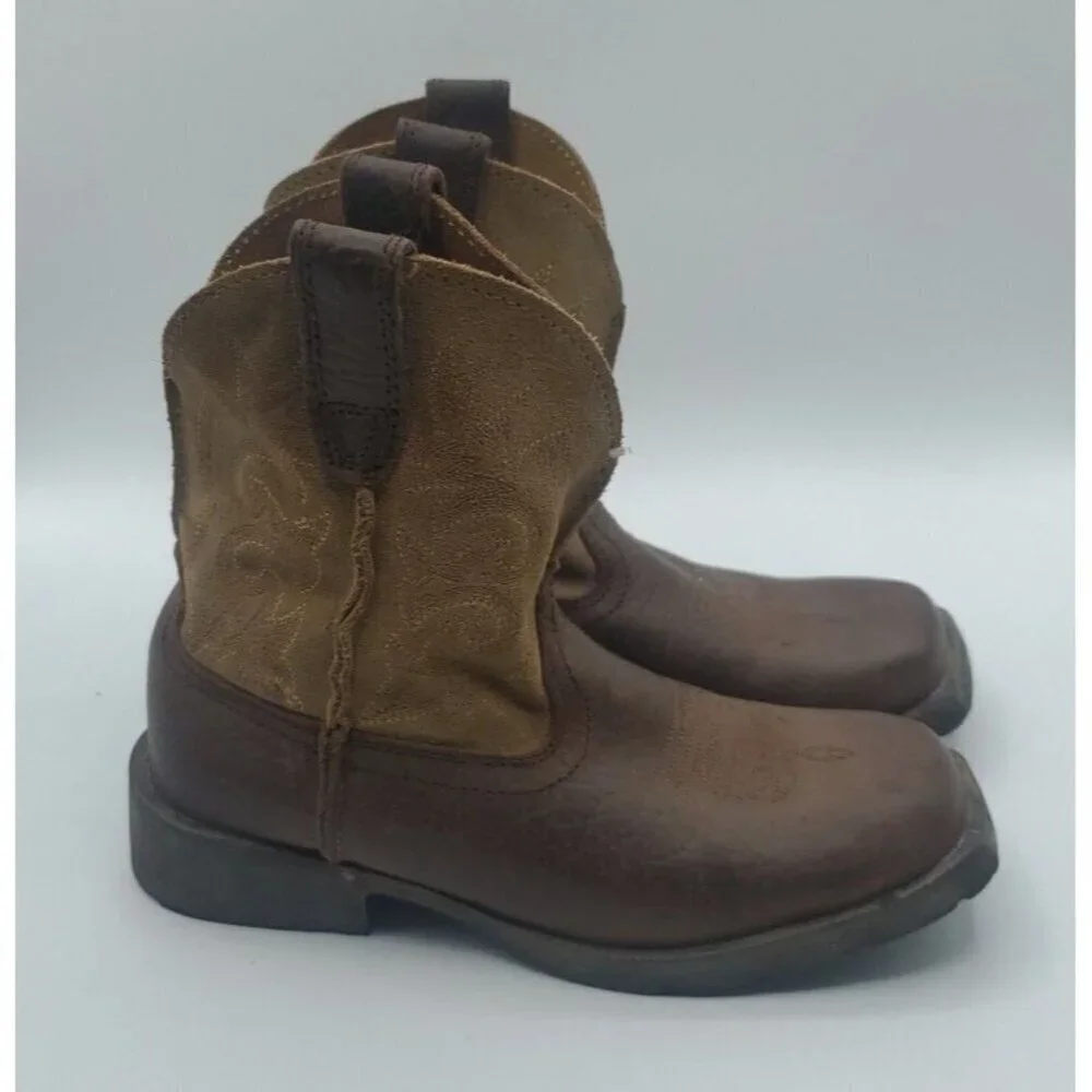 LAREDO Youth Little Prowler Size 13 .5 D Dark Brown / Tan Boots Square Toe